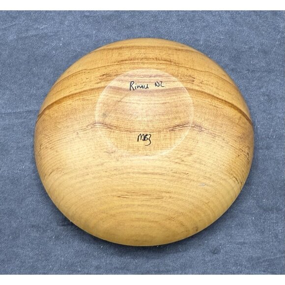 Solid Rimu Wood Votive Disk Shaped Tea Light Candle Holder Signed New Zealand - Picture 4 of 7